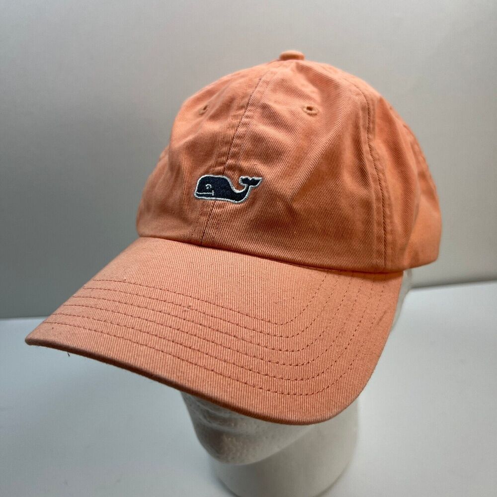 Vineyard Vines Hat Adjustable Peach Orange Whale Logo Strapback Cap Beach Prep